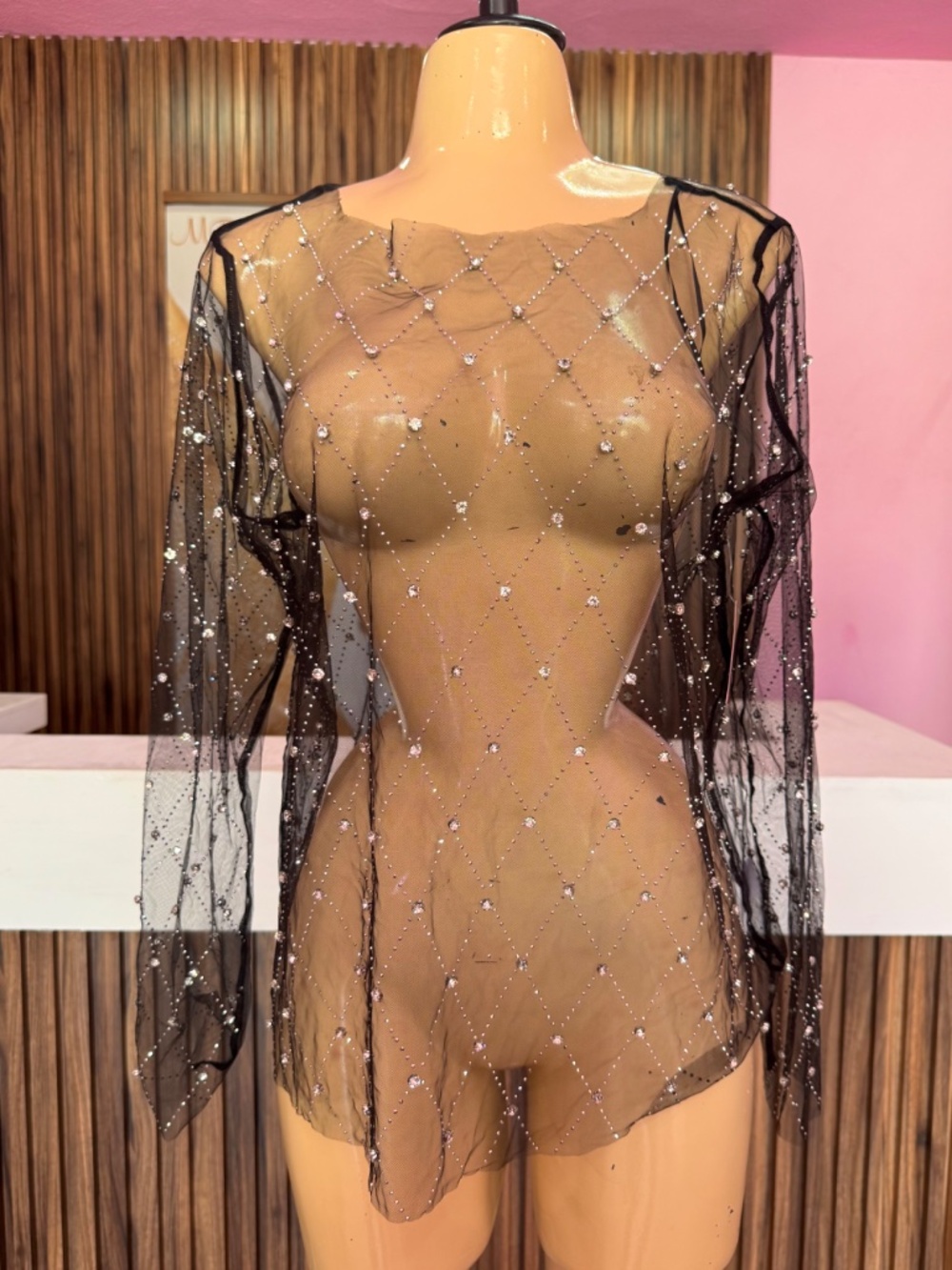Glamorous Rhinestone Mesh Top ✨ - Picture 2 of 4